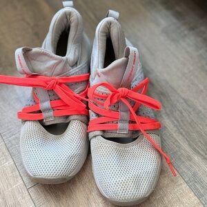 Women’s Gray and Coral Training Shoes